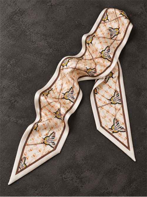 mini foulard fantasia SETTEBÌ | TWI04FARFALLE AVORIO